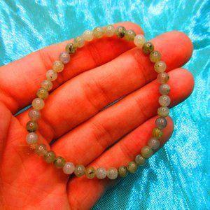 Labradorite 4mm Round 7" Stretchy Gemstone Bracelet